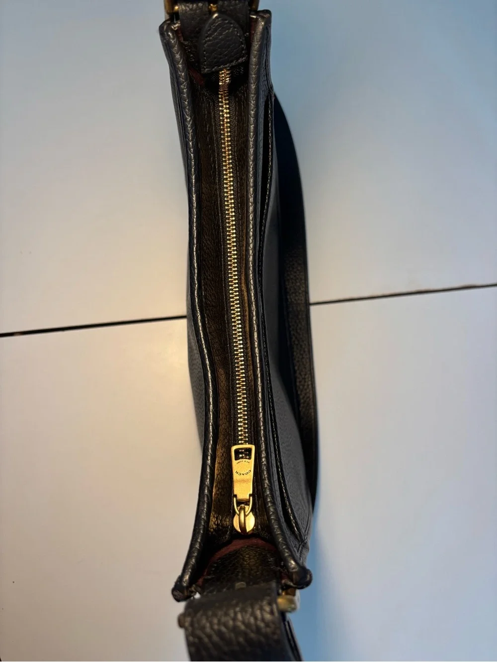 Coach Emery Black Grained Pebbled Leather Crossbody Shoulder Bag Purse